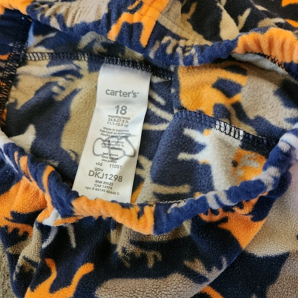 Carter's Kids Pajama Bottoms with Animal Print in Blue and Orange